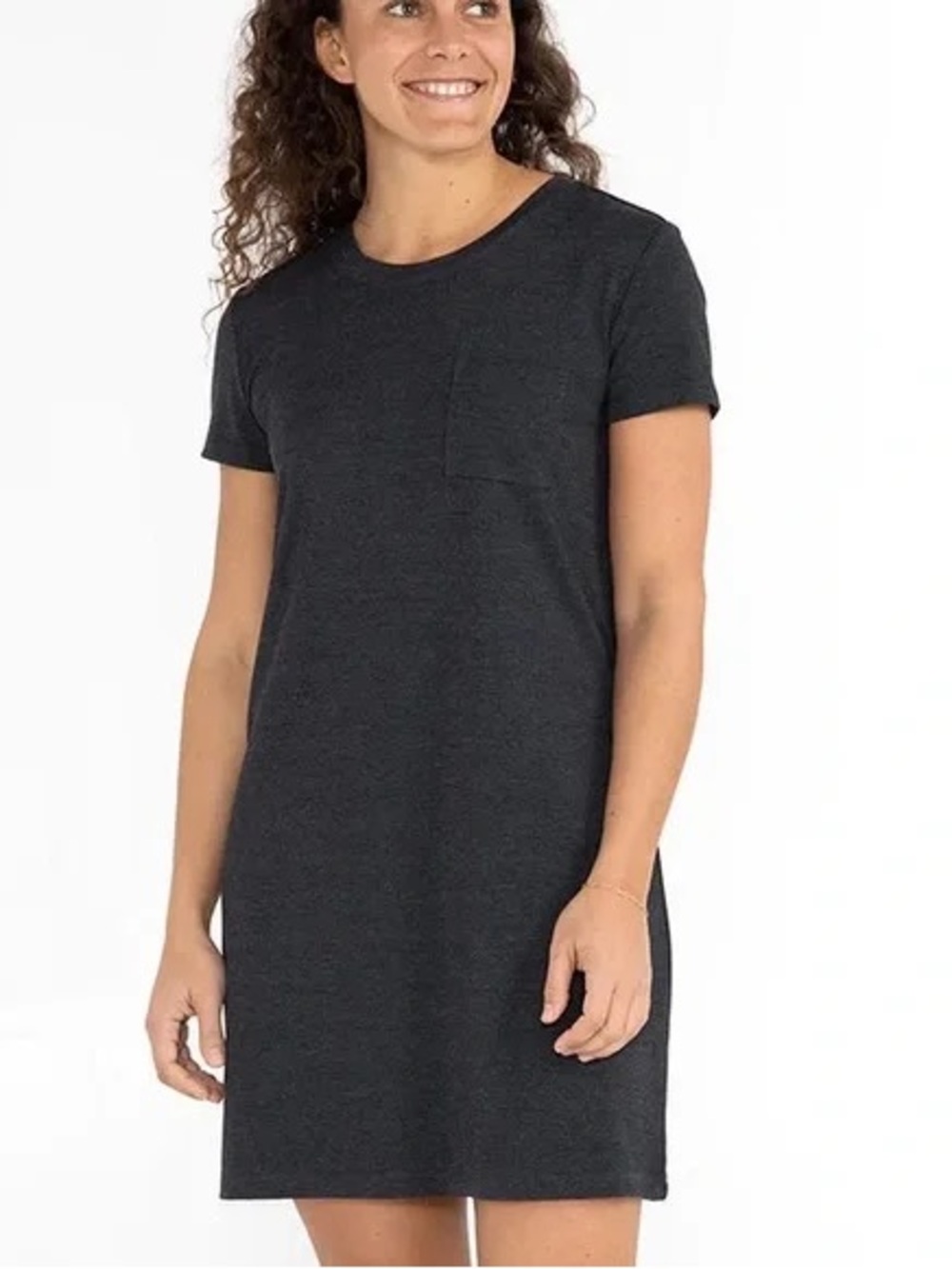 Free Fly Apparel Charcoal Gray Midi T-Shirt Dress